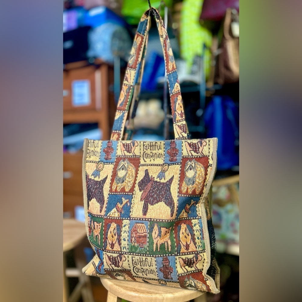 NWOT Faithful Companion Dog Tapestry Tote Bag w/ Coin Purse​​